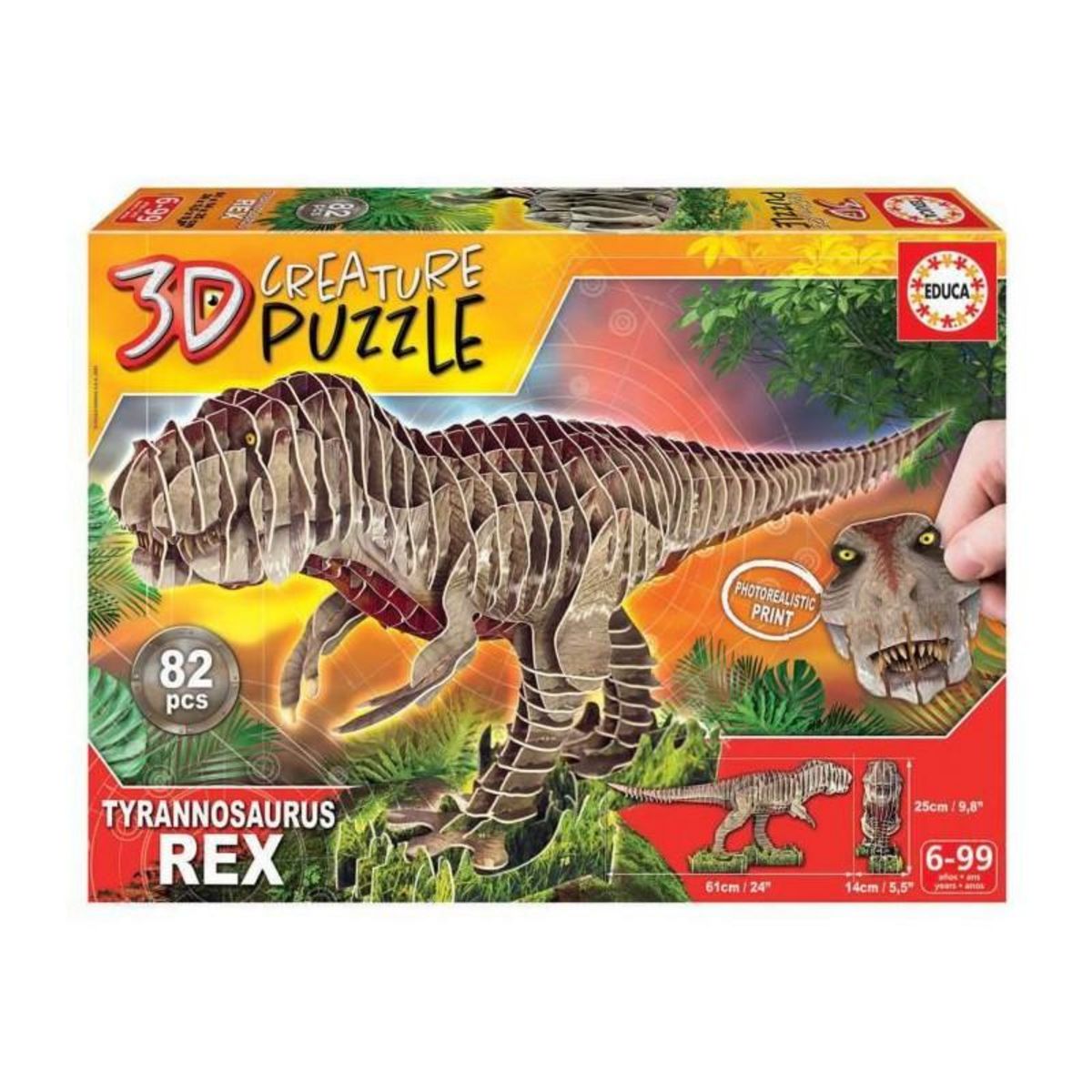 EDUCA EDUCA - Puzzle - T-Rex 3D Creature Puzzle