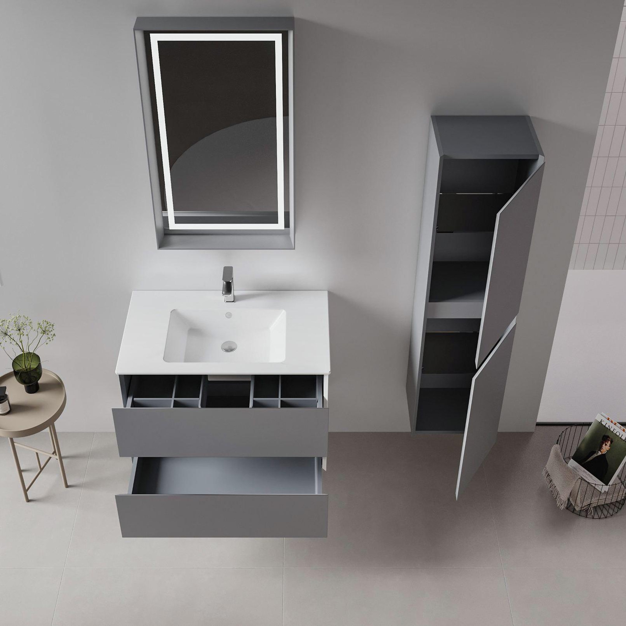 Voir la diapositive 3 : Habitat et Jardin Meuble vasque  nest 91 v2  - 91 x 51 x 55 cm - matte grey