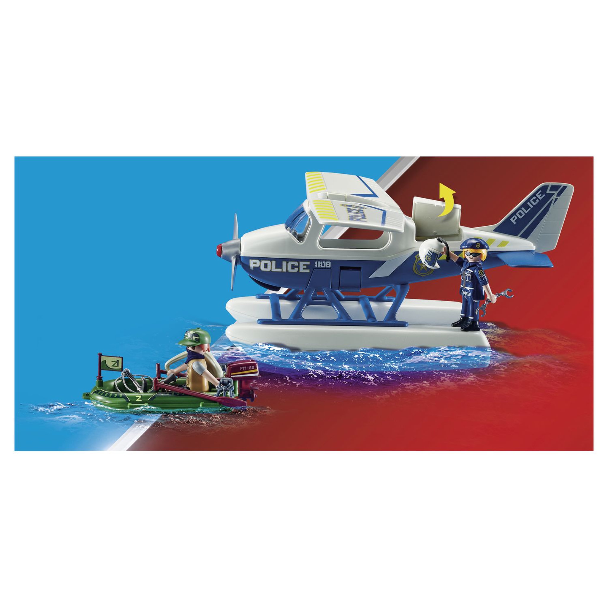Voir la diapositive 4 : PLAYMOBIL 70779 - City Action Hydravion de la police et canoé 