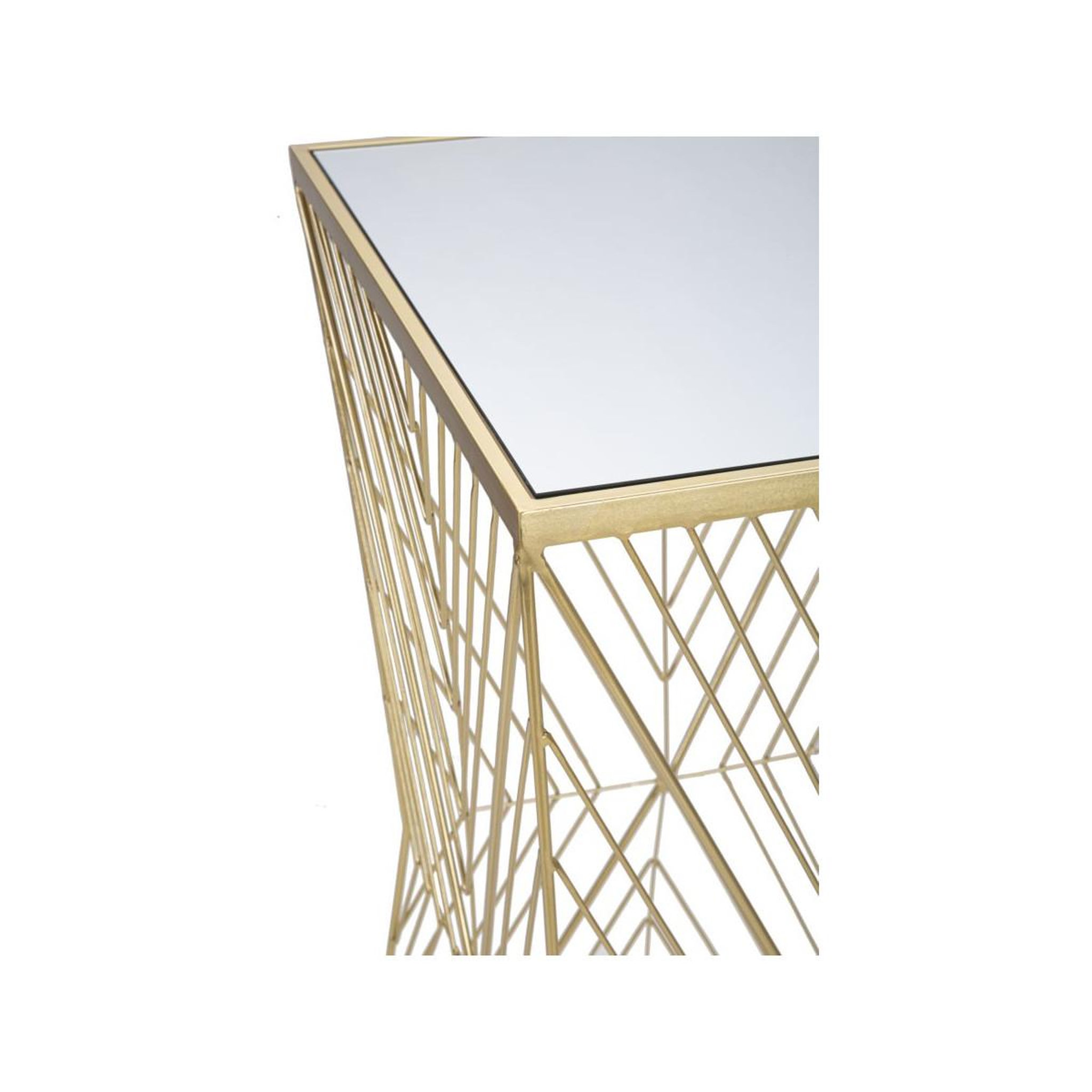 Voir la diapositive 4 : Paris Prix Table d'appoint carrée design  lines  100cm or