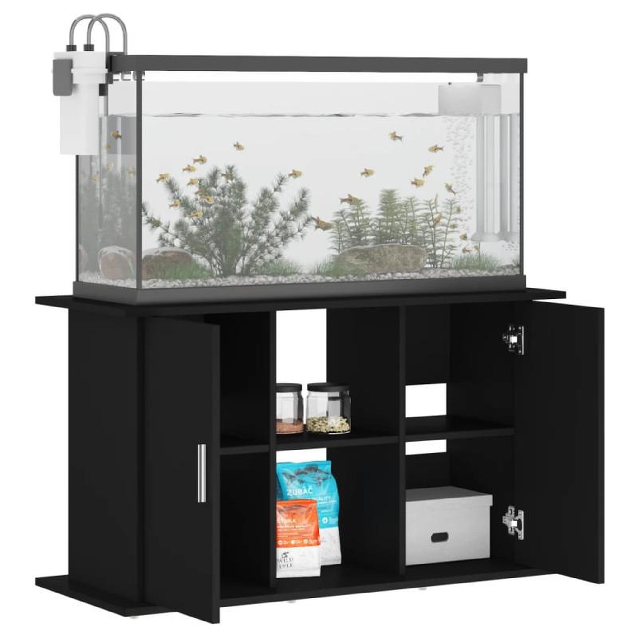 Voir la diapositive 4 : VIDAXL Support pour aquarium noir 101x41x58 cm bois d ingénierie
