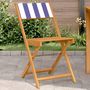 Voir la diapositive 1 : VIDAXL Chaises de bistrot lot de 2 bleu/blanc bois acacia massif tissu