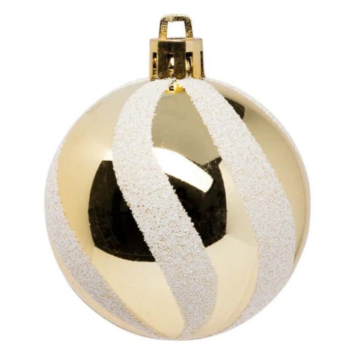 ATMOSPHERA Lot de 25 Boules de Noël  Maison des Couleurs  6cm Or & Blanc