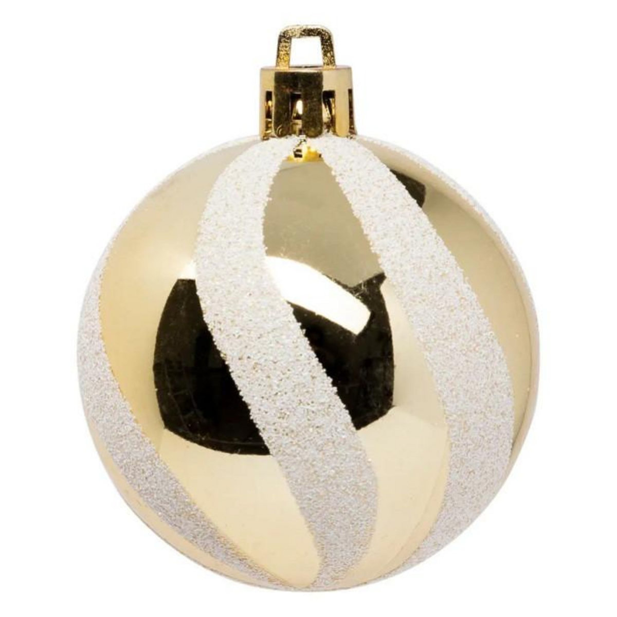 ATMOSPHERA Lot de 25 Boules de Noël  Maison des Couleurs  6cm Or & Blanc