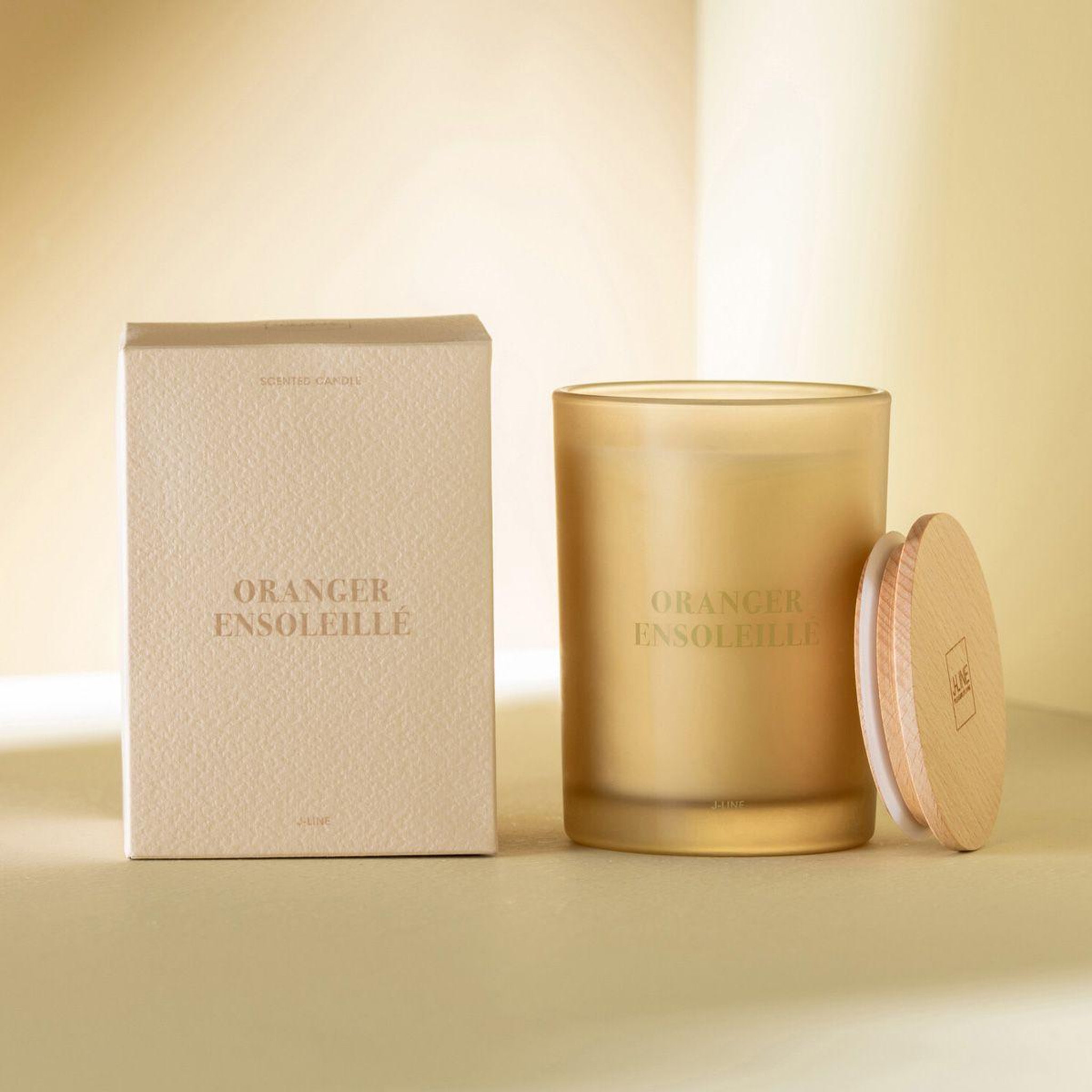 Voir la diapositive 5 : J-LINE Bougie parfumée  accords essentiels  12cm oranger ensoleillé