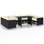 Voir la diapositive 2 : VIDAXL Salon de jardin 10 pcs avec coussins Resine tressee Noir