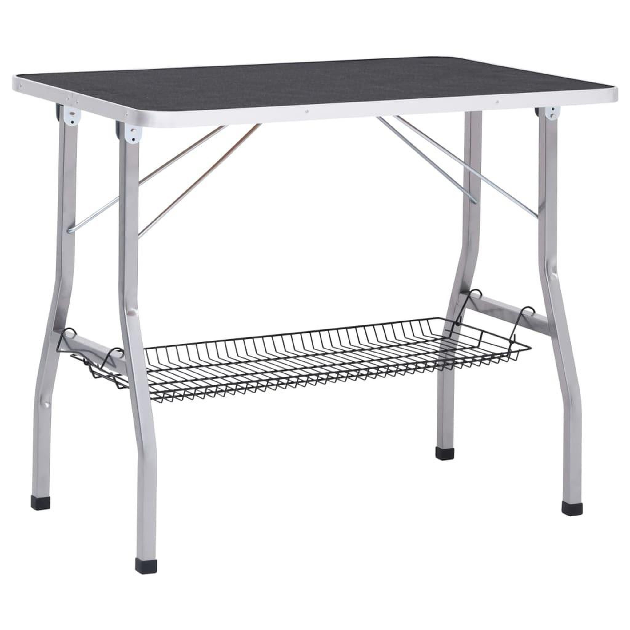 Voir la diapositive 5 : VIDAXL Table de toilettage reglable de chiens avec 2 boucles et panier