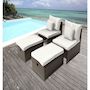 Voir la diapositive 2 : Habitat et Jardin Lot de 2 fauteuils de jardin avec repose pieds et coffre  Farel - Beige/Marron