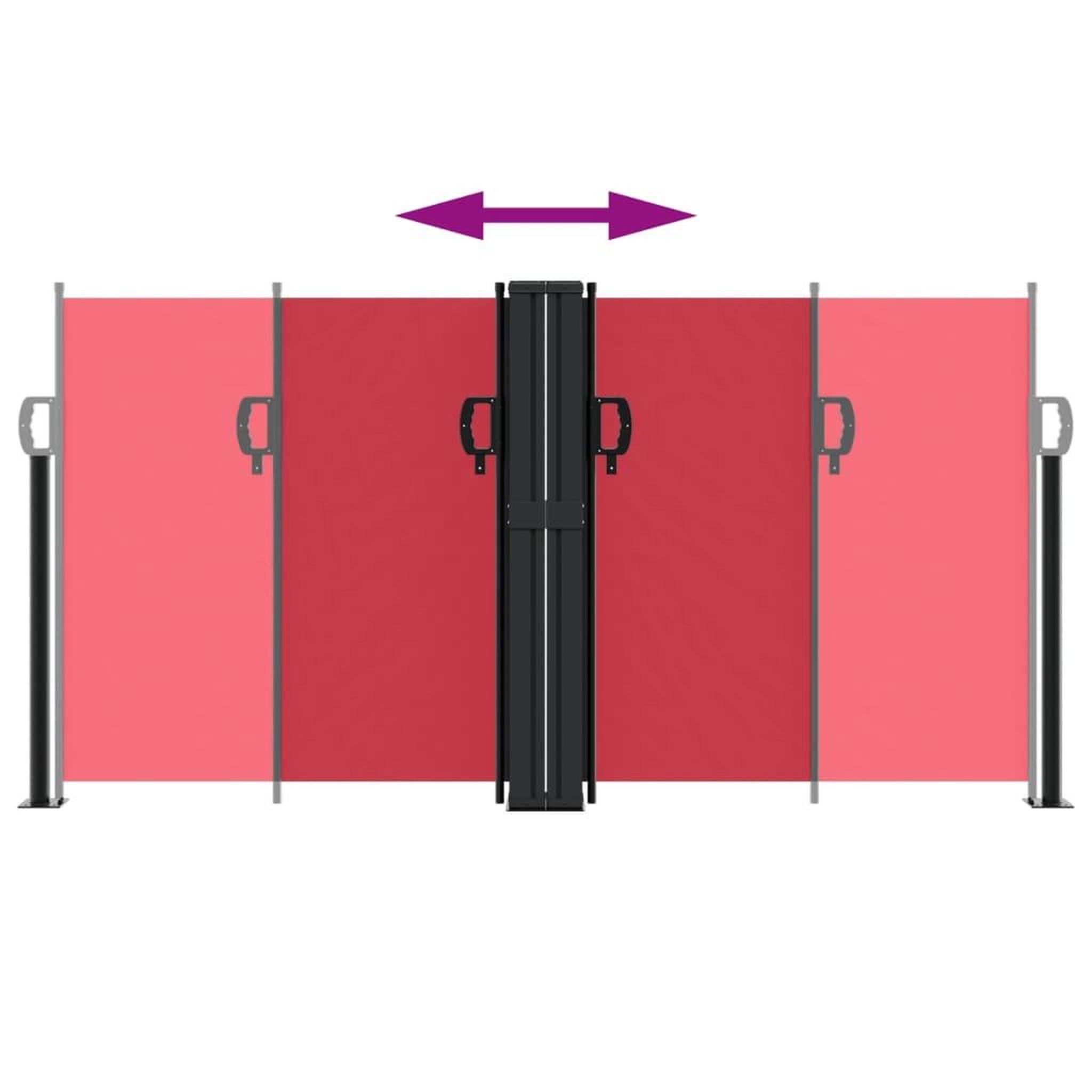 Voir la diapositive 5 : VIDAXL Auvent lateral retractable rouge 120x1000 cm