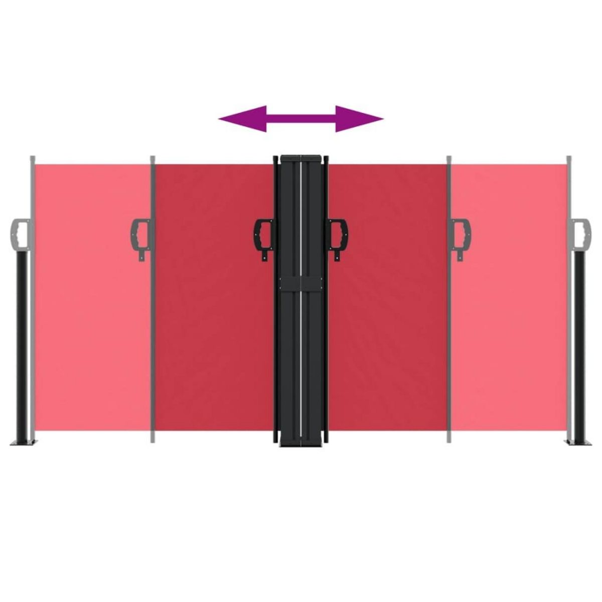 VIDAXL Auvent lateral retractable rouge 120x1000 cm