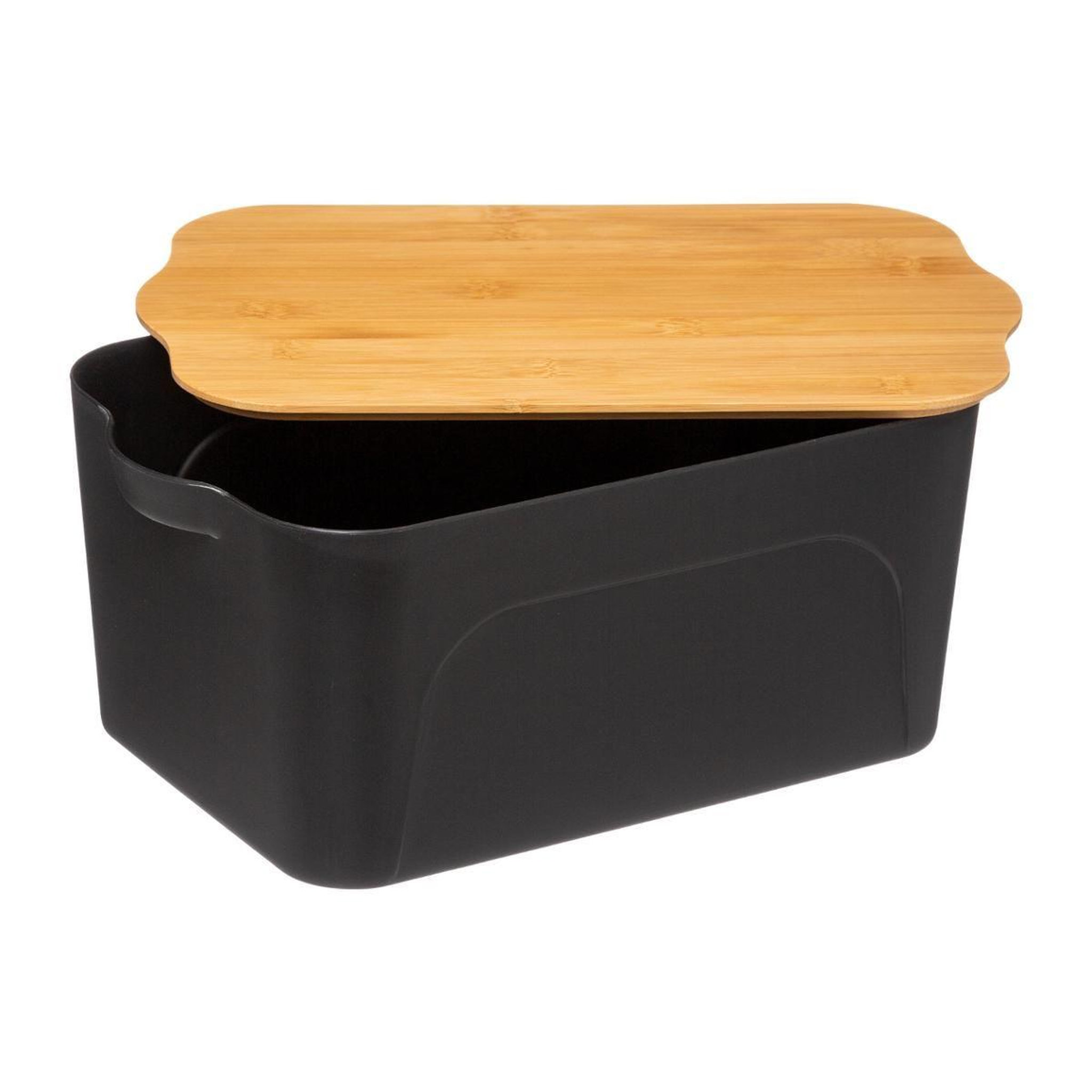 Voir la diapositive 2 : FIVE Boîte de rangement   bambou  6,5l noir