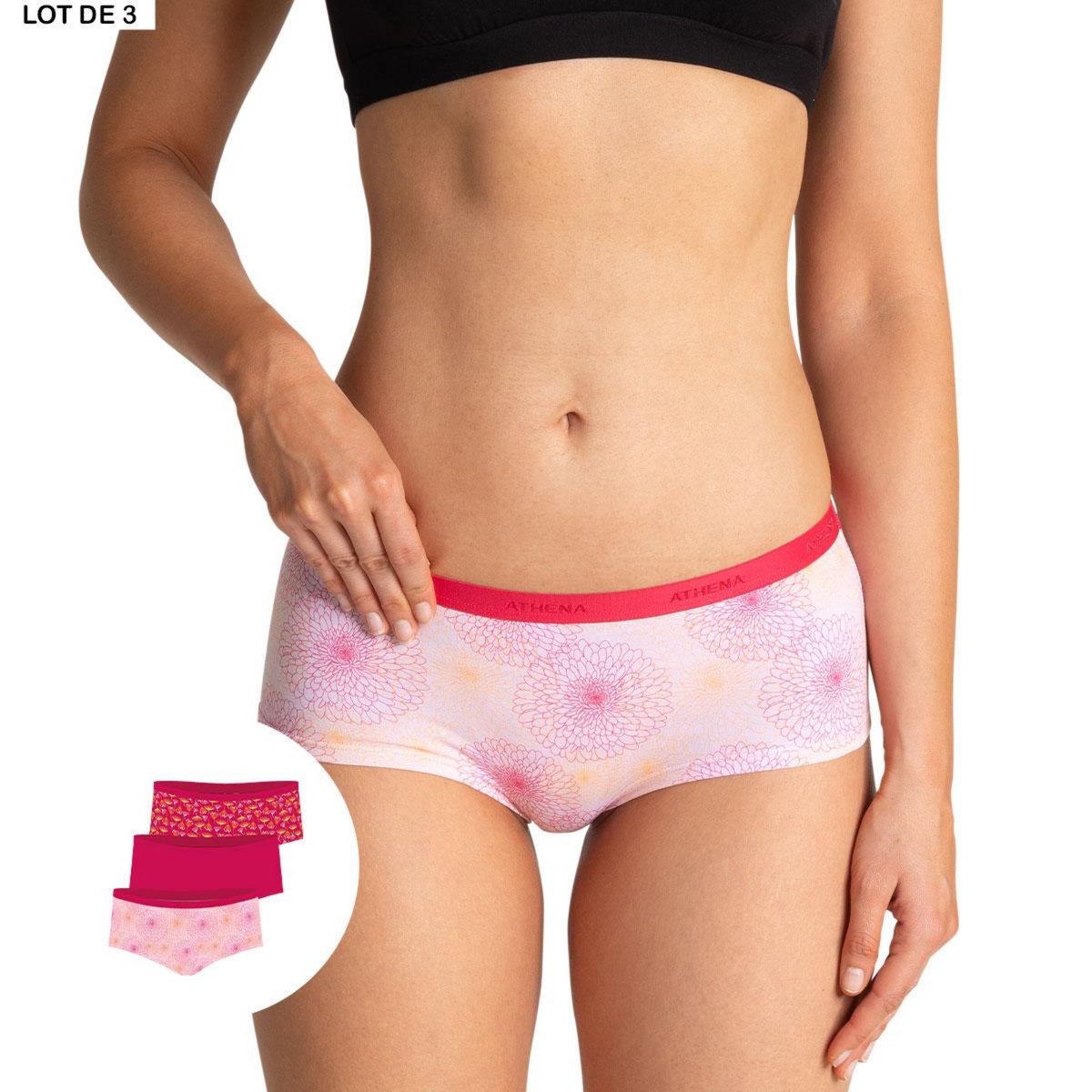 Athena Lot de 3 boxers femme Ecopack Mode