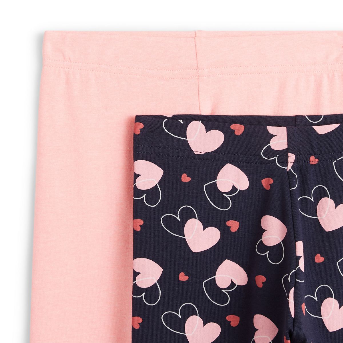 INEXTENSO Lot de 2 leggings coeurs fille