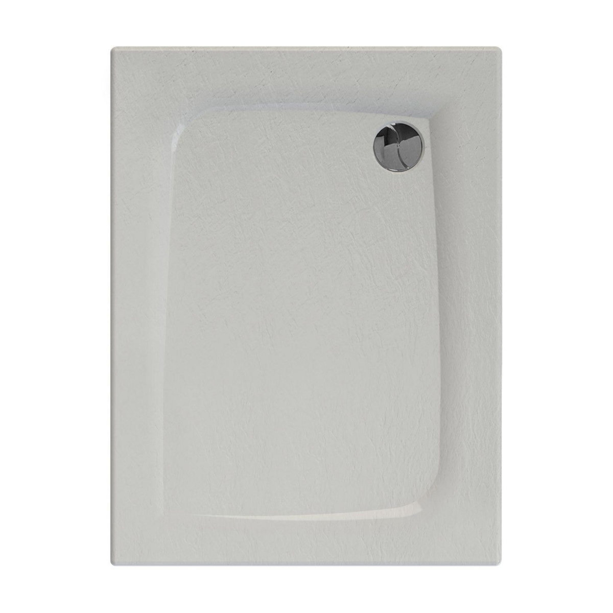 ALLIBERT Receveur de douche rect effet pierre Mooneo - L. 100 x l. 80 cm - Blanc