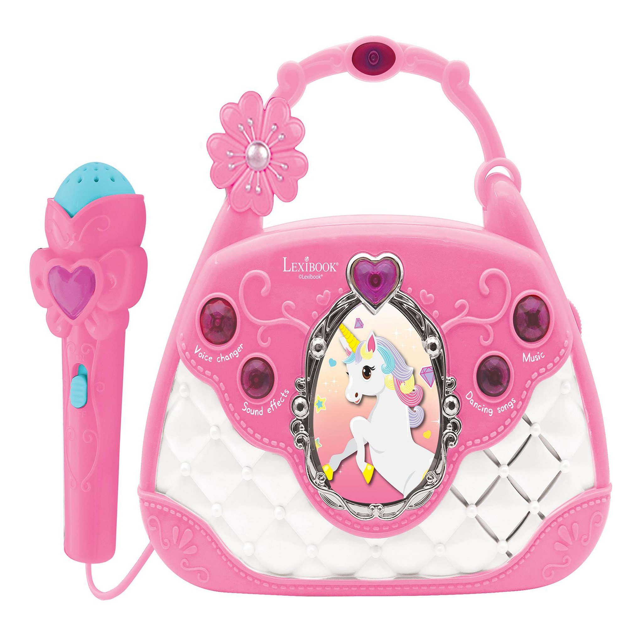 Voir la diapositive 2 : Lexibook Sac à Main Enceinte Musicale avec Micro Licorne