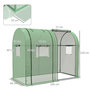 Voir la diapositive 3 : OUTSUNNY Serre de jardin 1,8 m² - 2 portes zippées 4 fenêtres - acier PE vert