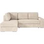 Voir la diapositive 1 : LOUNGITUDE Canapé d'angle gauche 3 places convertible ADEN avec coffre en velours côtelé - Beige - L246 x P174 x H96cm - LOUNGITUDE
