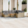 Voir la diapositive 1 : VIDAXL Salon de jardin et coussins 11 pcs melange beige resine tressee