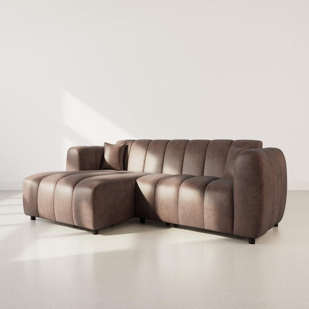 LISA DESIGN Curtis - canapé d'angle gauche 4 places en simili