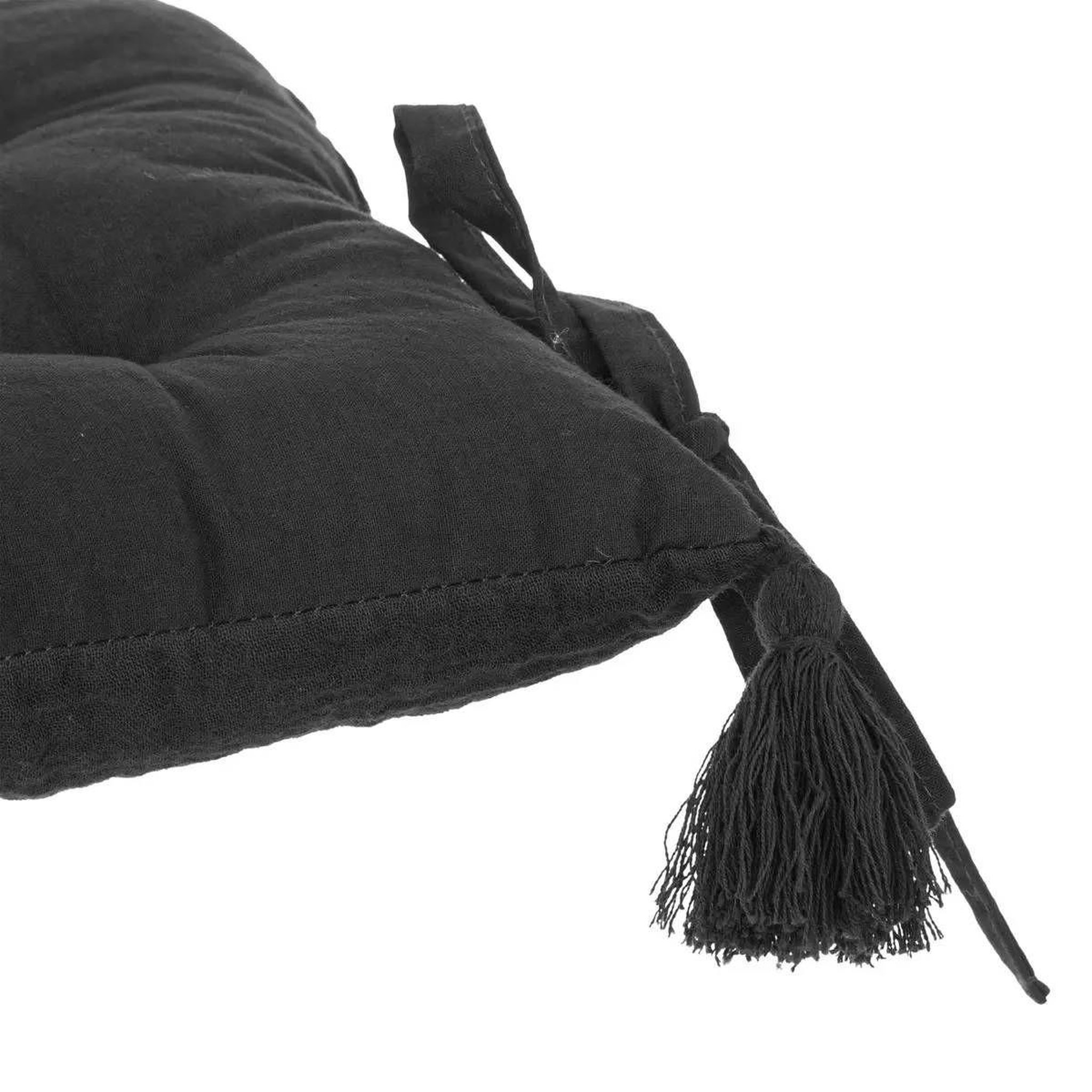 Voir la diapositive 2 : ATMOSPHERA Coussin de chaise  siria  38x38cm gris foncé