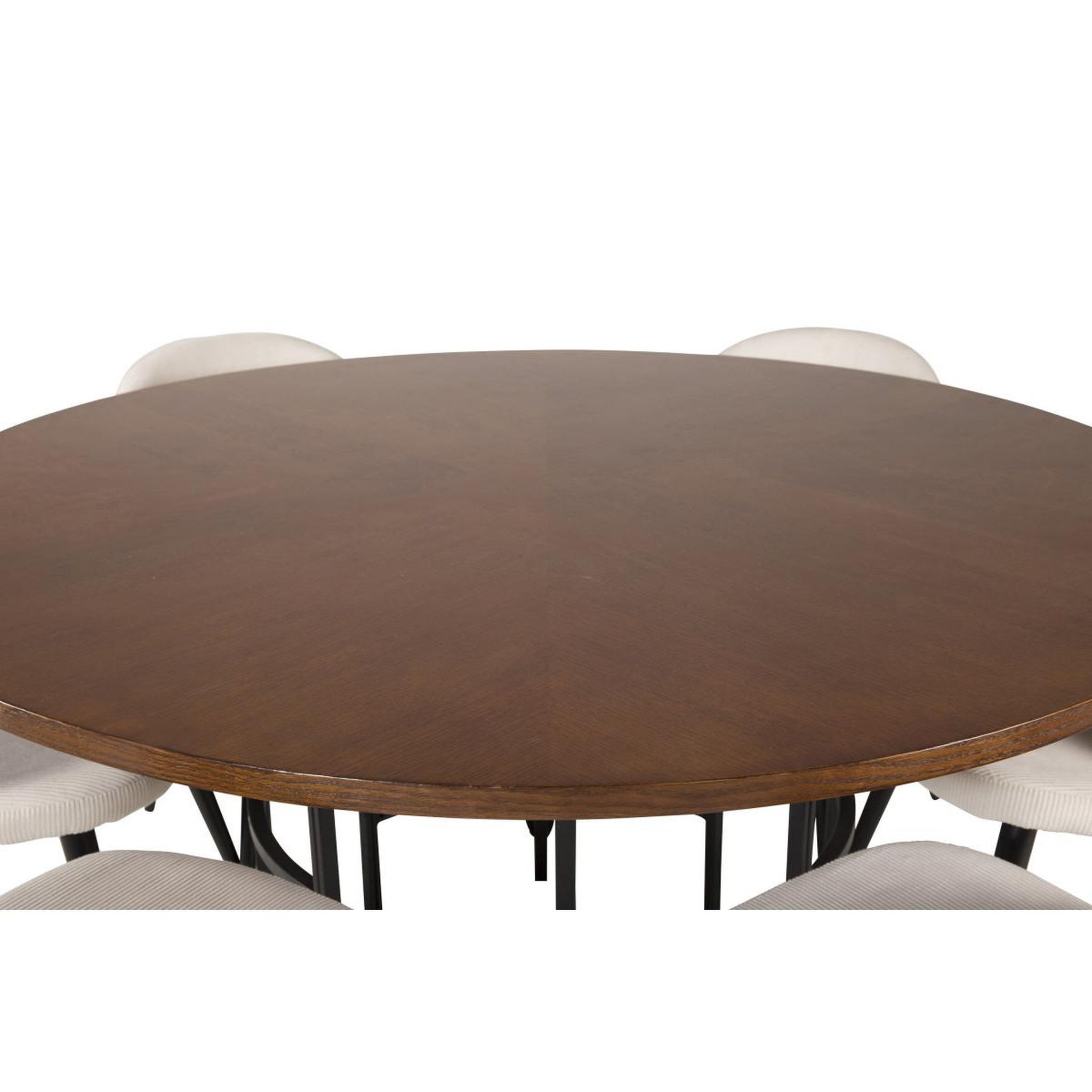 Voir la diapositive 2 : Paris Prix Ensemble table à manger & 6 chaises  copenhagen & velvet  140cm crème & marron