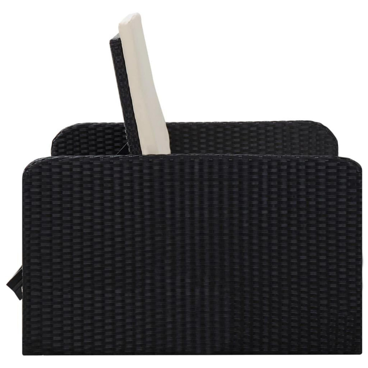 VIDAXL Salon de jardin 2 pcs avec coussins Resine tressee Noir