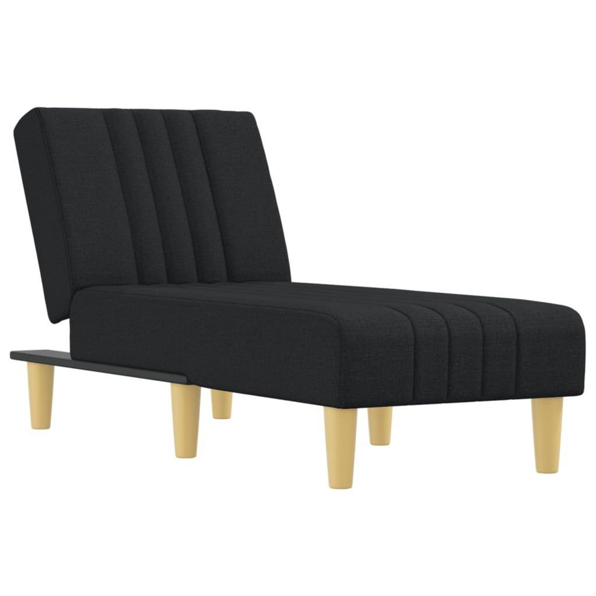 VIDAXL Chaise longue noir tissu