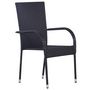 Voir la diapositive 3 : VIDAXL Ensemble a manger de jardin 5 pcs Noir
