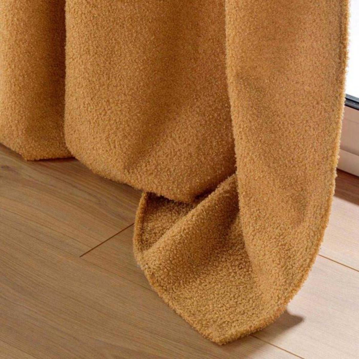 Paris Prix Rideau à Œillets Bouclette  Wooly  140x240cm Camel