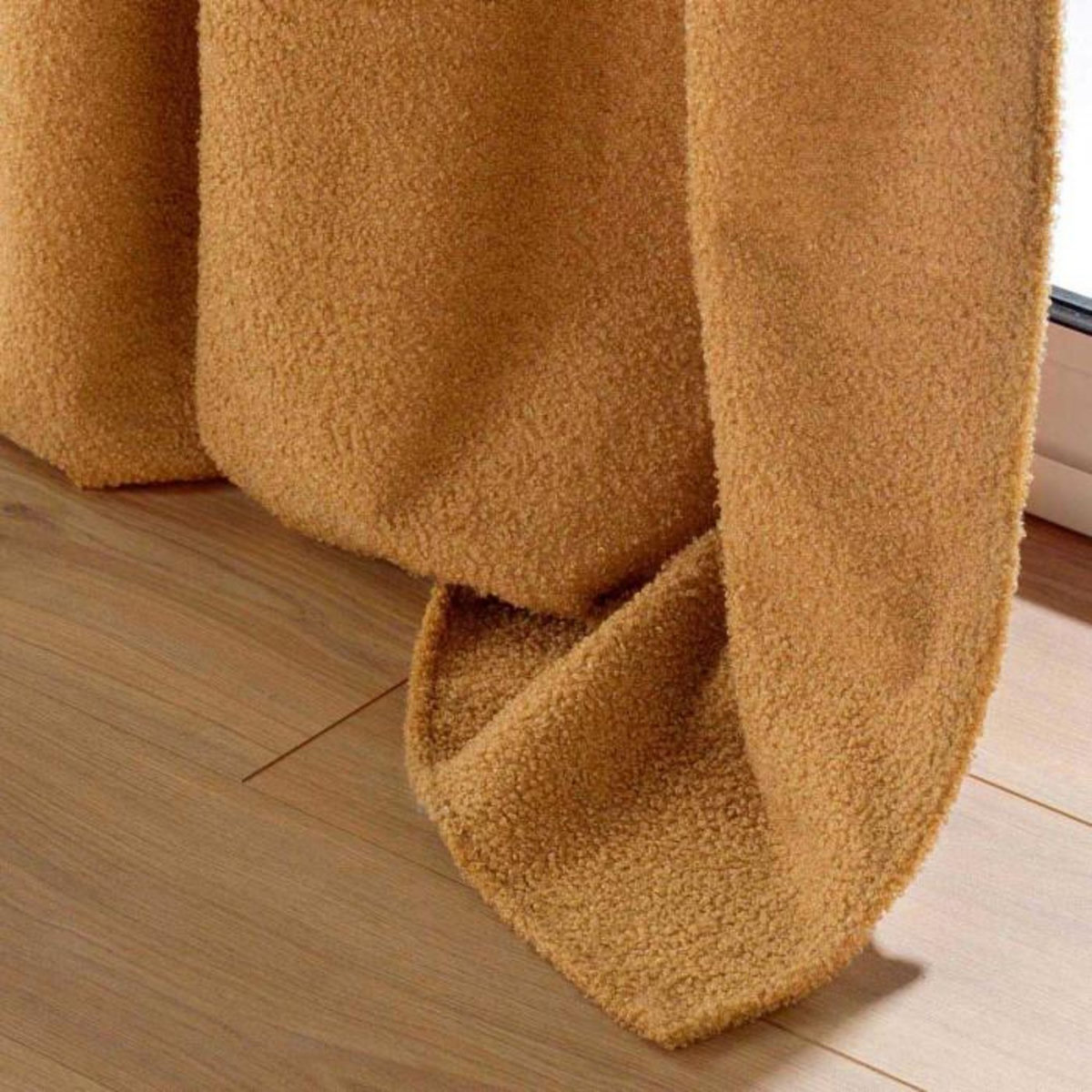 Paris Prix Rideau à Œillets Bouclette  Wooly  140x240cm Camel