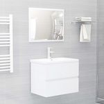 VIDAXL Meubles de salle de bain blanc brillant bois d'ingenierie