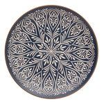 SECRET DE GOURMET Lot de 6 Assiettes Plates en Céramique  Inès  27cm Bleu