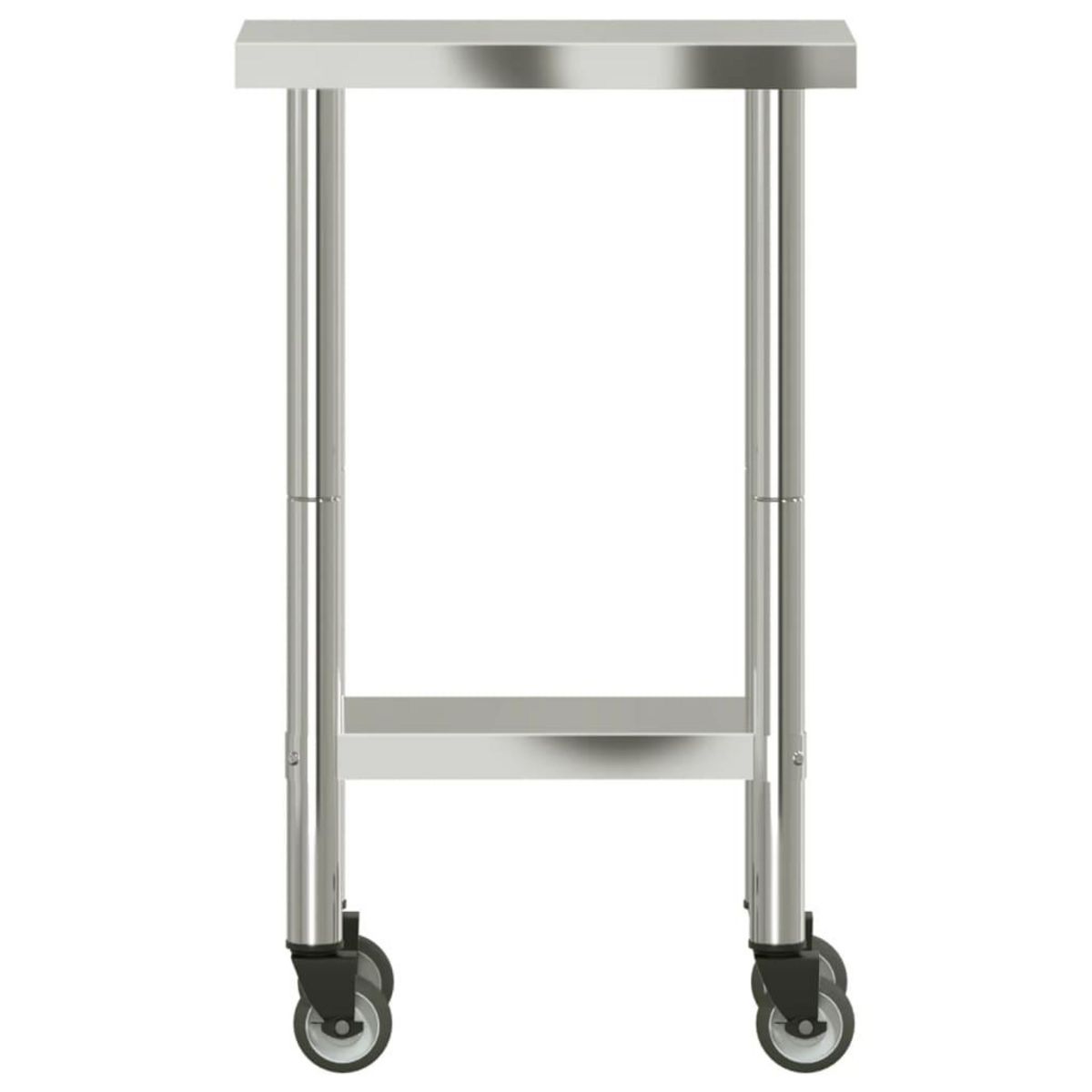 VIDAXL Table de travail de cuisine avec roues 55x30x85 cm inox