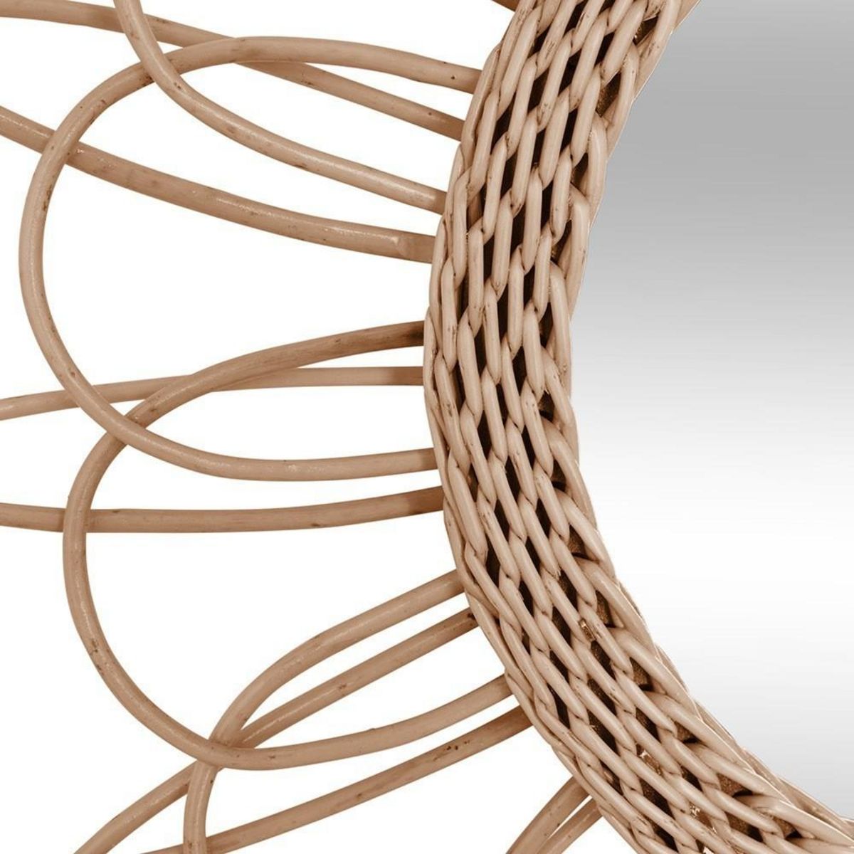 ATMOSPHERA Miroir en rotin fleur D 56 cm