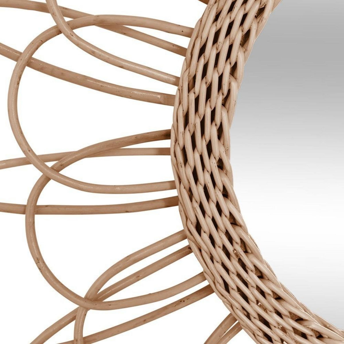 ATMOSPHERA Miroir en rotin fleur D 56 cm