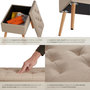 Voir la diapositive 4 : tectake Banc avec coffre de rangement aspect lin avec rembourrage confortable sable
