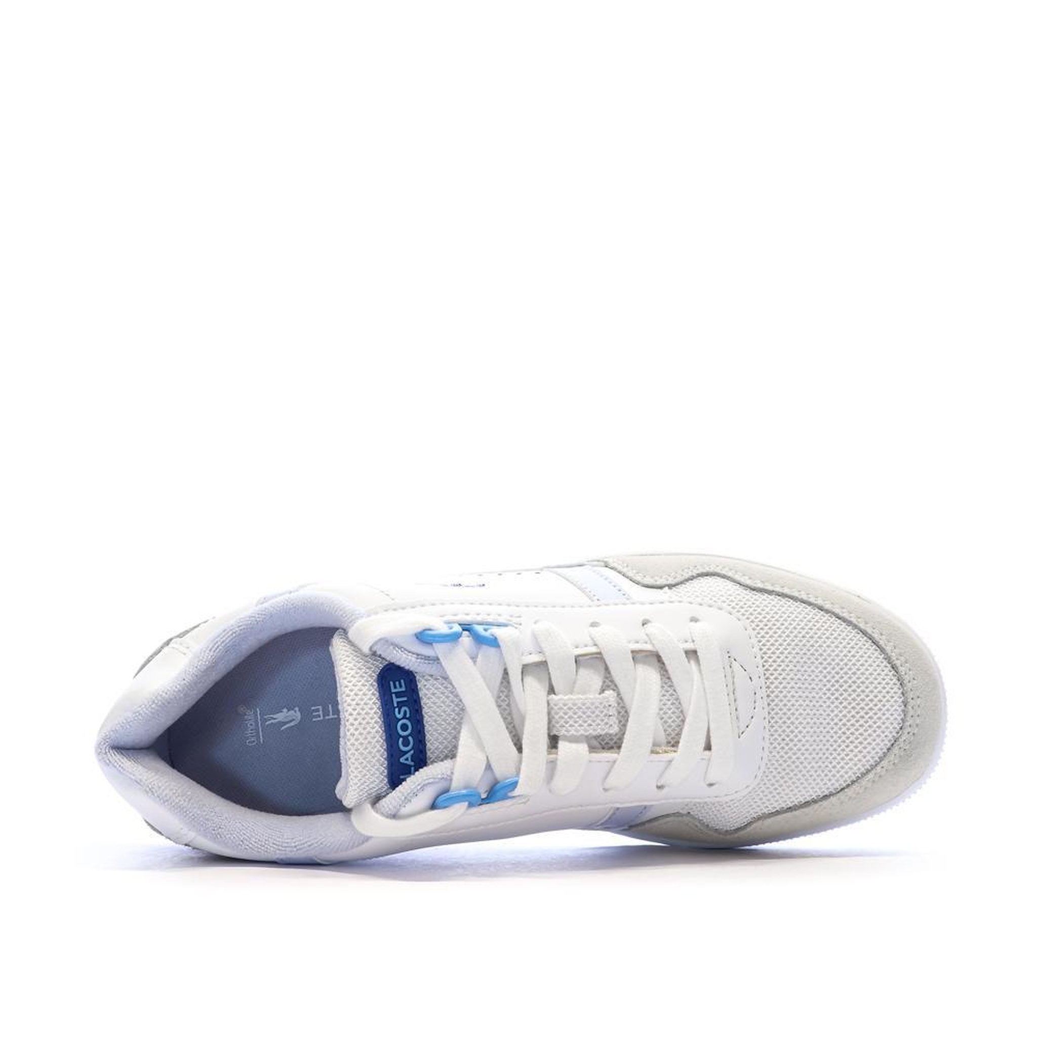 Voir la diapositive 4 : Lacoste Baskets Blanches/Bleu Femme Lacoste Clip 124