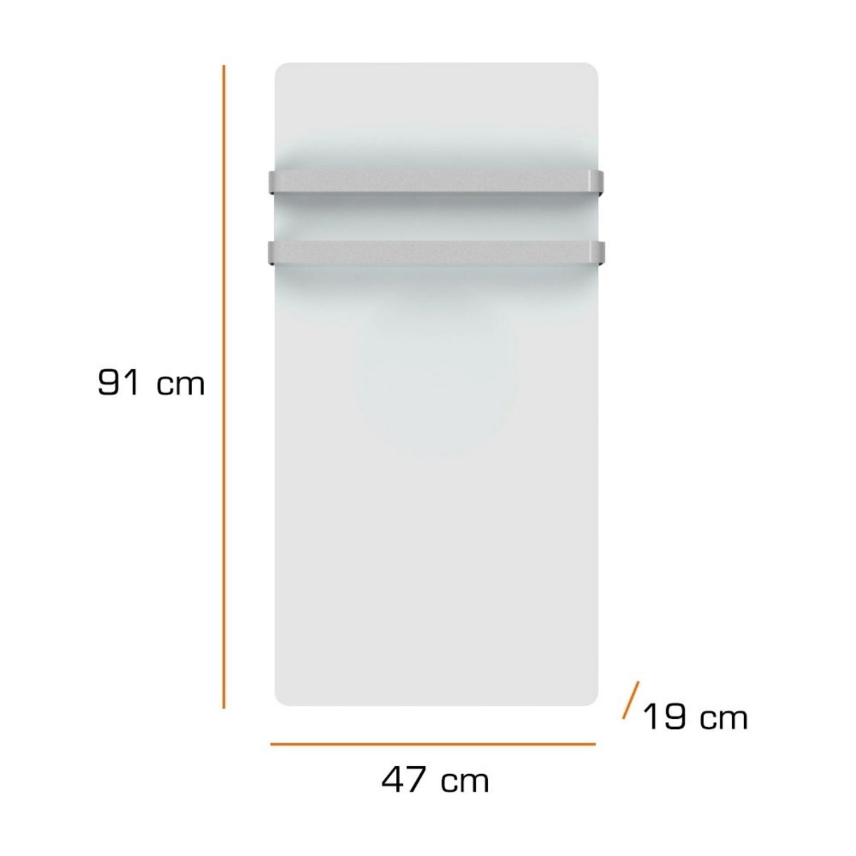 CARRERA Sèche-serviettes électrique 1000W à rayonnement en verre blanc