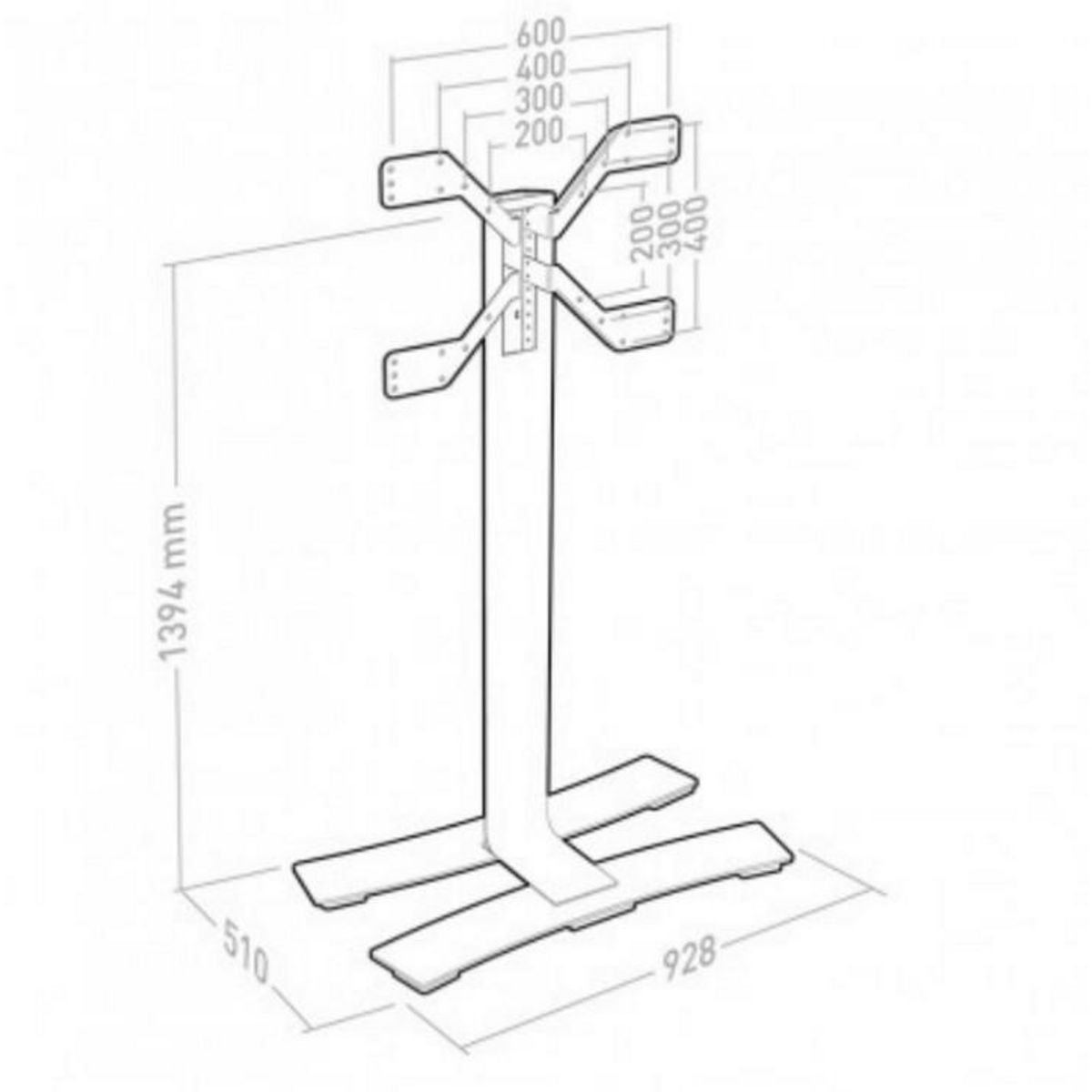 Erard Pied tv pour écran 40 à 75 noir - 039050