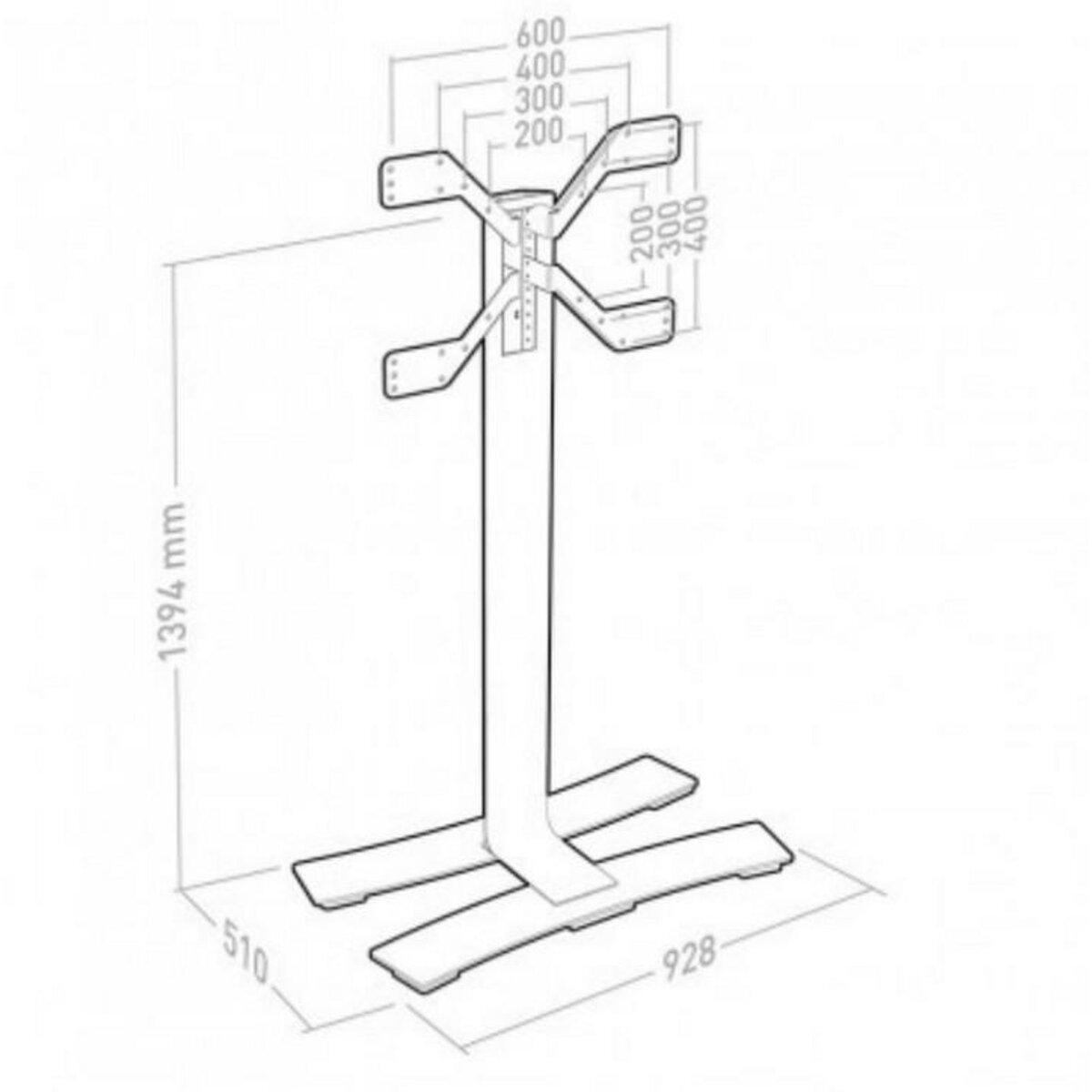 Erard Pied tv pour écran 40 à 75 noir - 039050