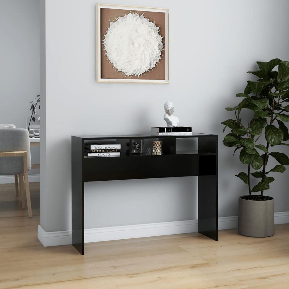 VIDAXL Table console noir 105x30x80 cm bois d'ingenierie