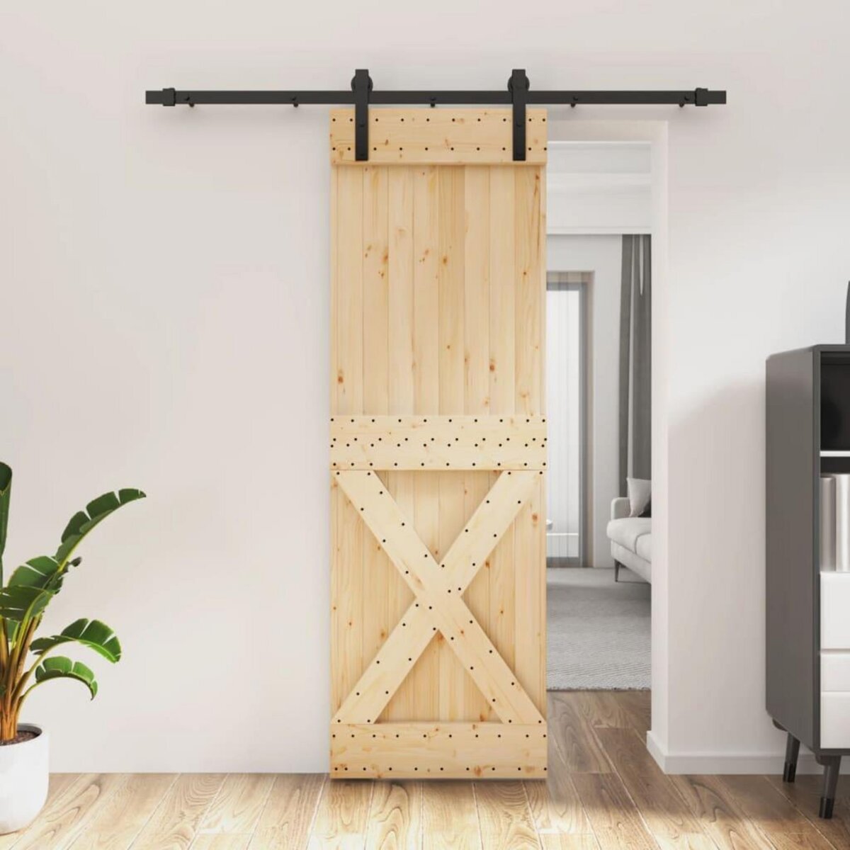VIDAXL Porte coulissante et kit de quincaillerie 70x210 cm pin massif