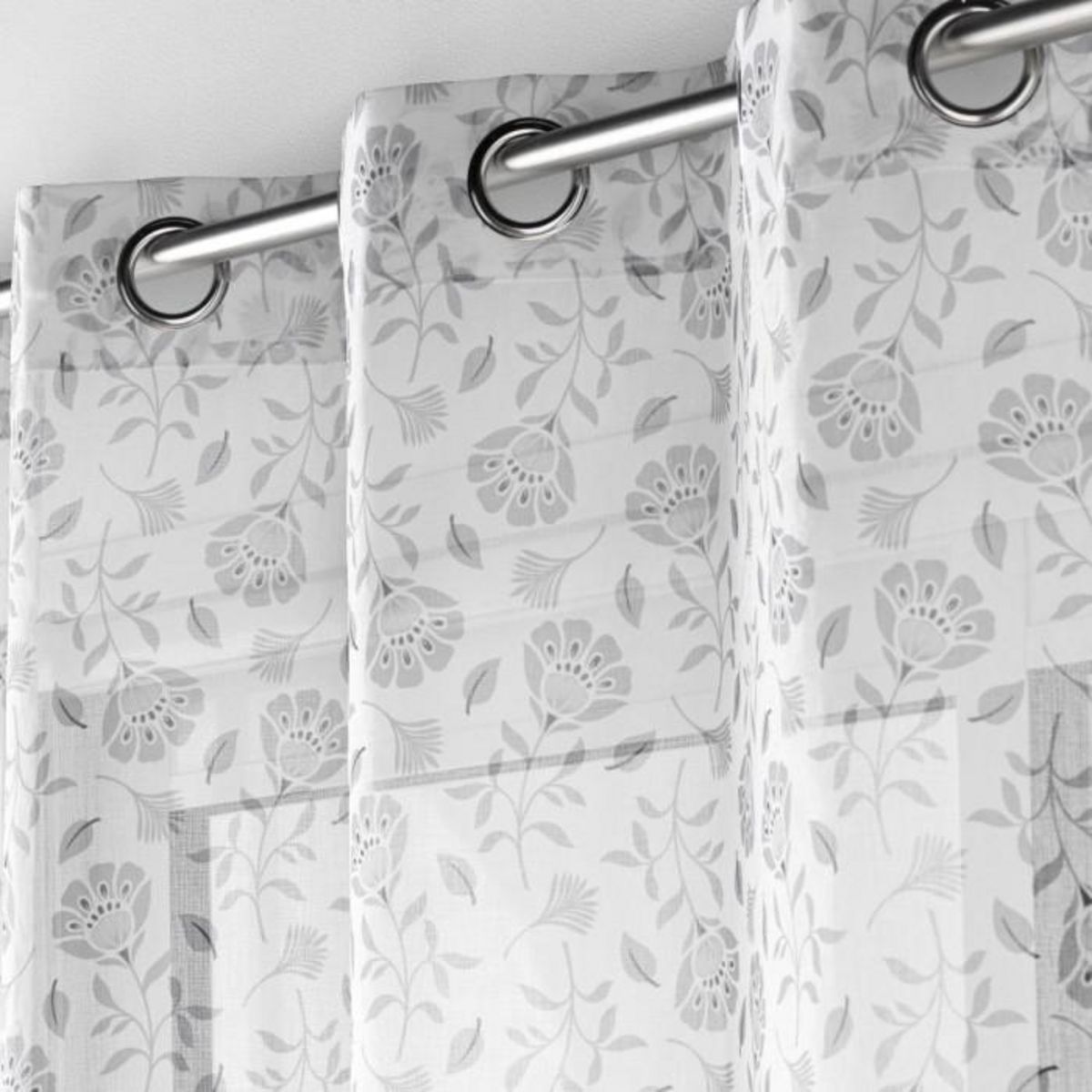 Paris Prix Rideau Voilage à Œillets  Flavie  140x240cm Gris