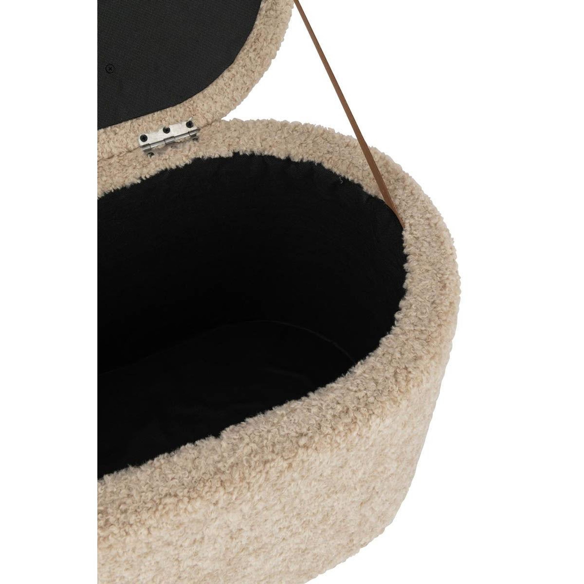 Voir la diapositive 4 : J-LINE Pouf & coffre de rangement  teddy  80cm beige