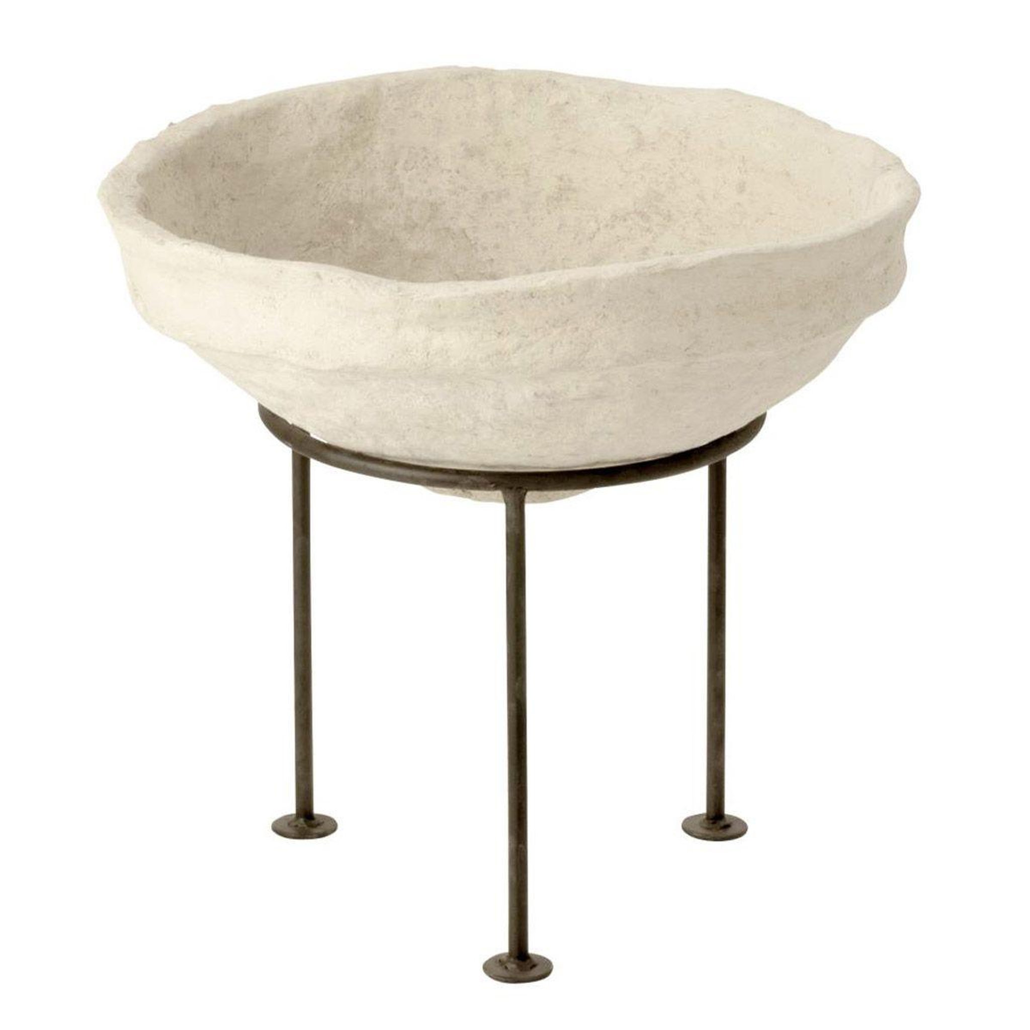J-LINE Coupelle déco sur pied  chad  47cm blanc
