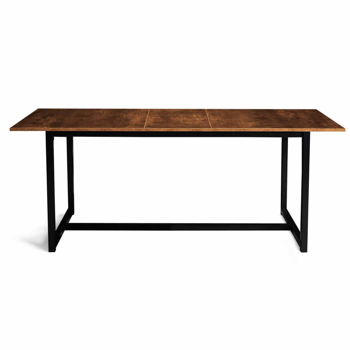 ID MARKET Table à manger extensible rectangle DAYTON 6-10 personnes design industriel 160-200 cm