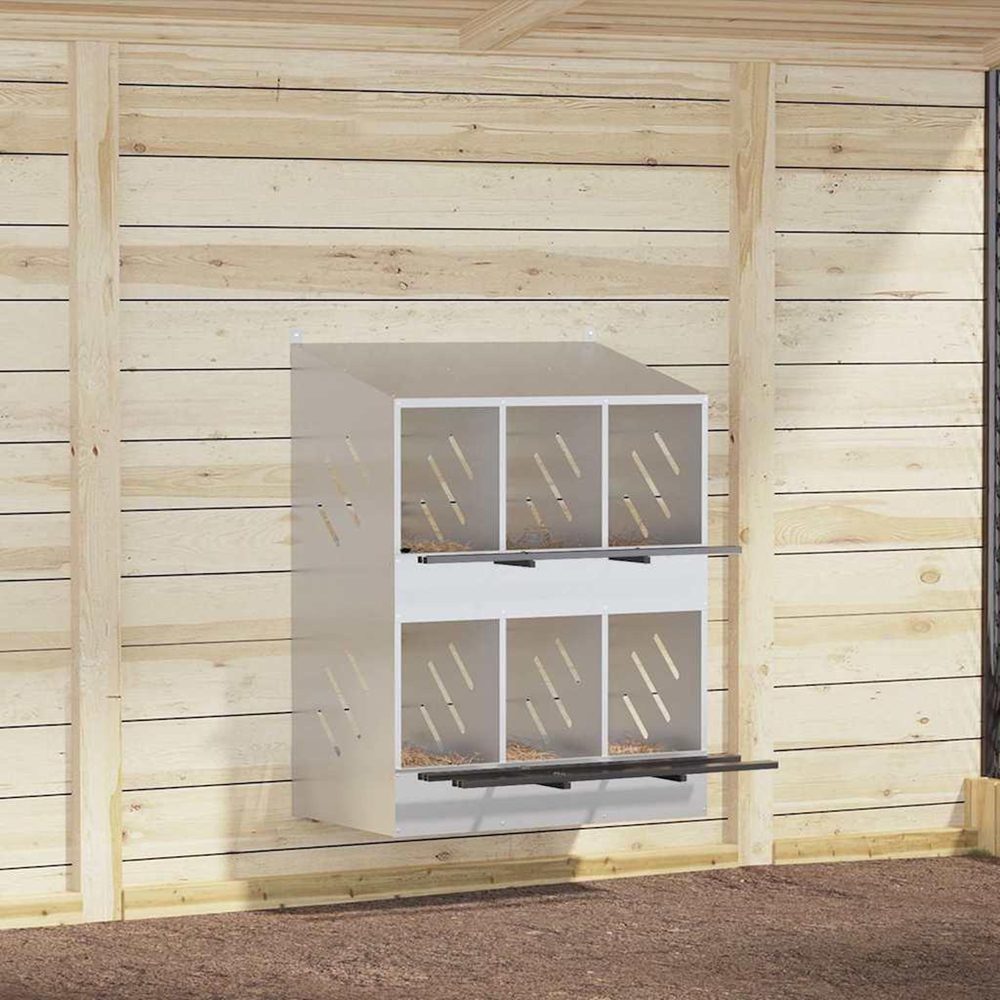 VIDAXL Nichoir de poules avec 6 compartiments metal argente galvanise