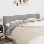 VIDAXL Tete de lit avec oreilles Gris clair 203x23x78/88 cm Tissu