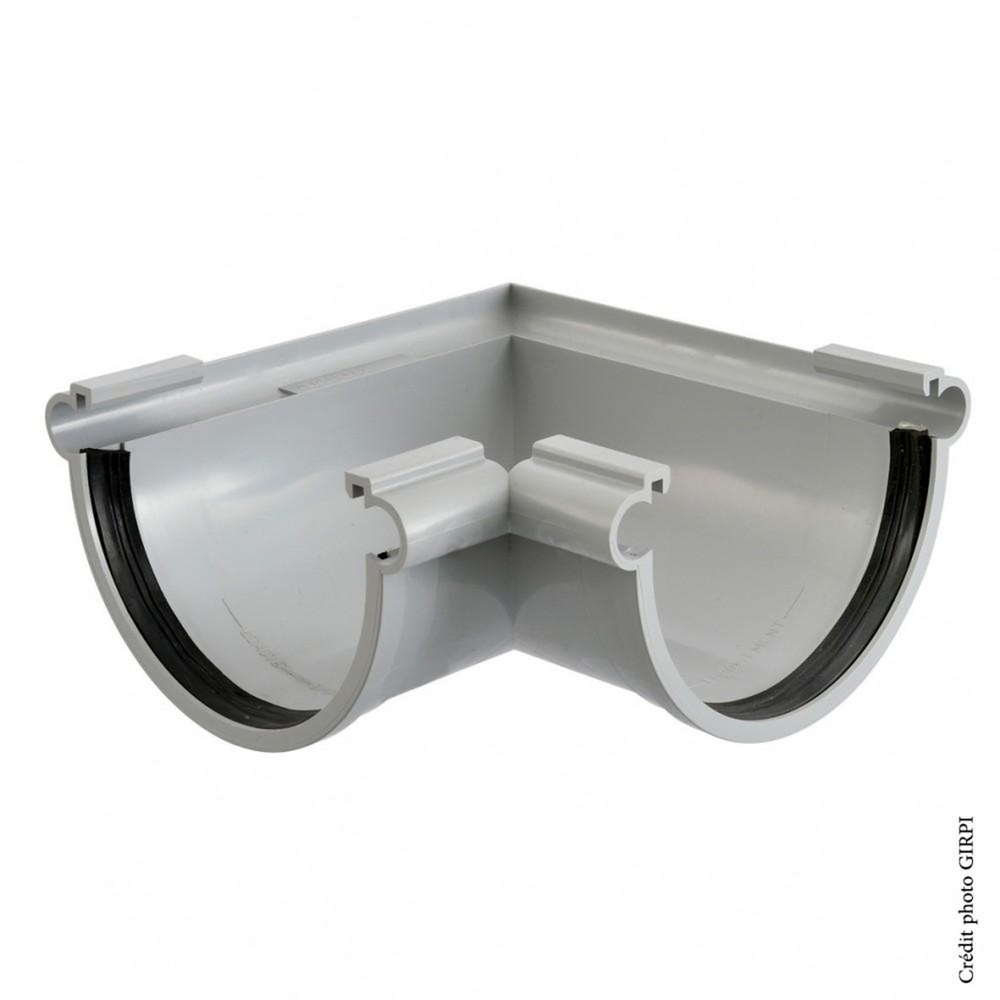 GIRPI Angle mixte à joint pvc gris GIRPI, Dév.25 cm
