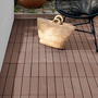 Voir la diapositive 5 : ID MARKET Lot de 5 dalles de terrasse WODHY clipsables bois composite taupe 30 x 30 cm